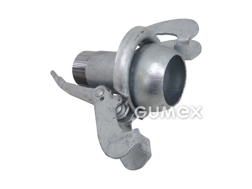 Vsuvka BAUER s hákom DN50, vonkajší závit BSP 1 1/2", 20bar, pozinkovaná oceľ